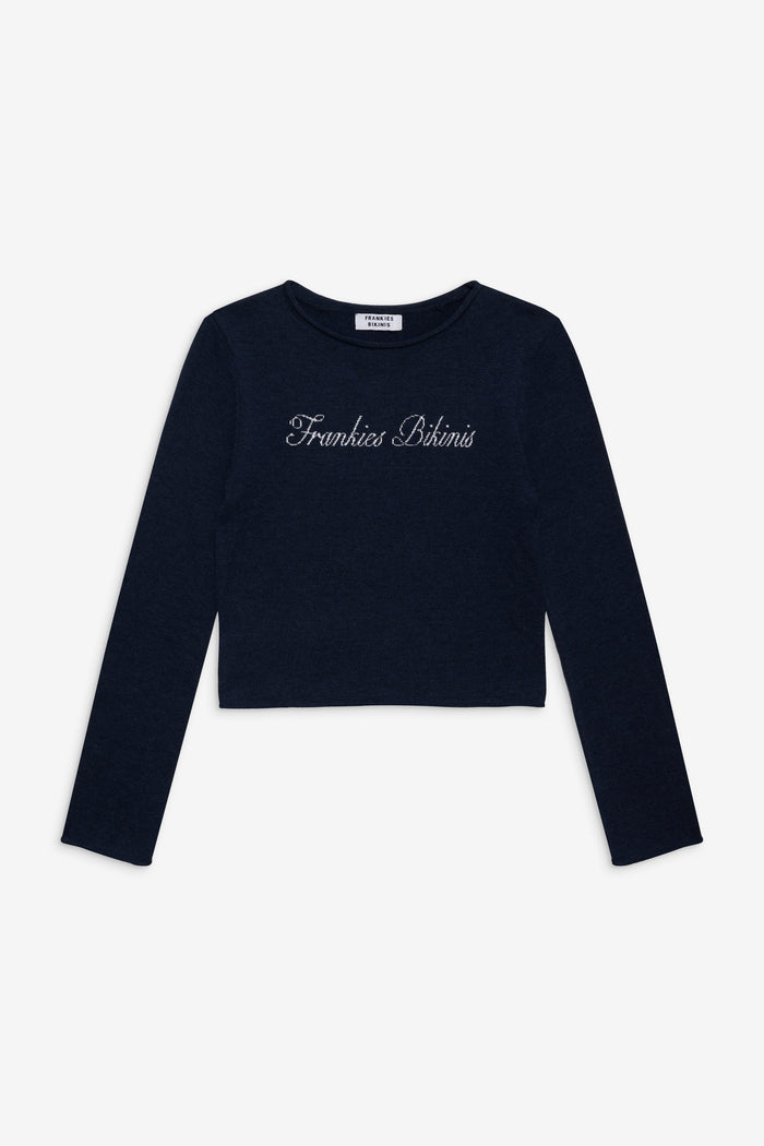 Kennedy Cotton Knit Sweater Deep Sea Blue