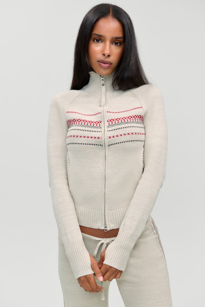 Kingston Cotton Knit Zip Up - Taos