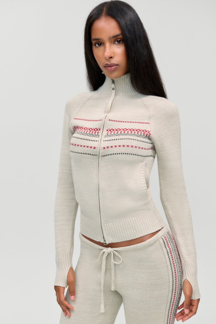 Kingston Cotton Knit Zip Up - Taos