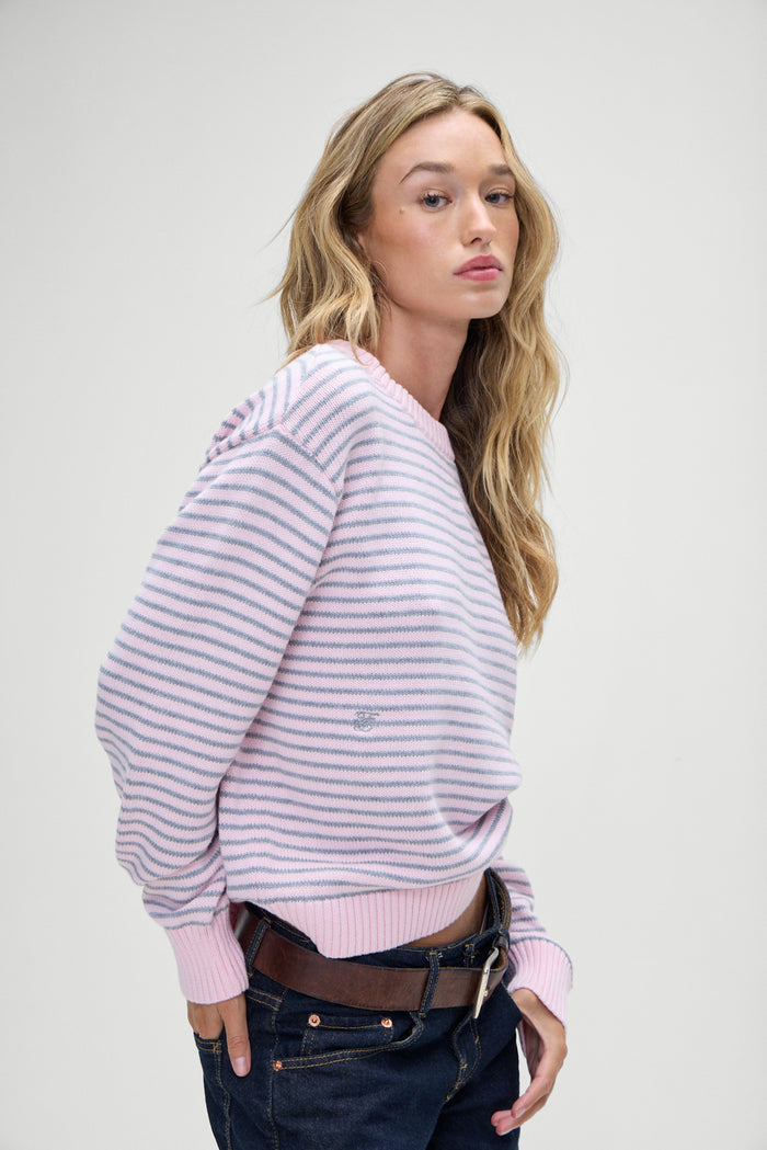 Kip Oversized Sweater Rosewater Stripe