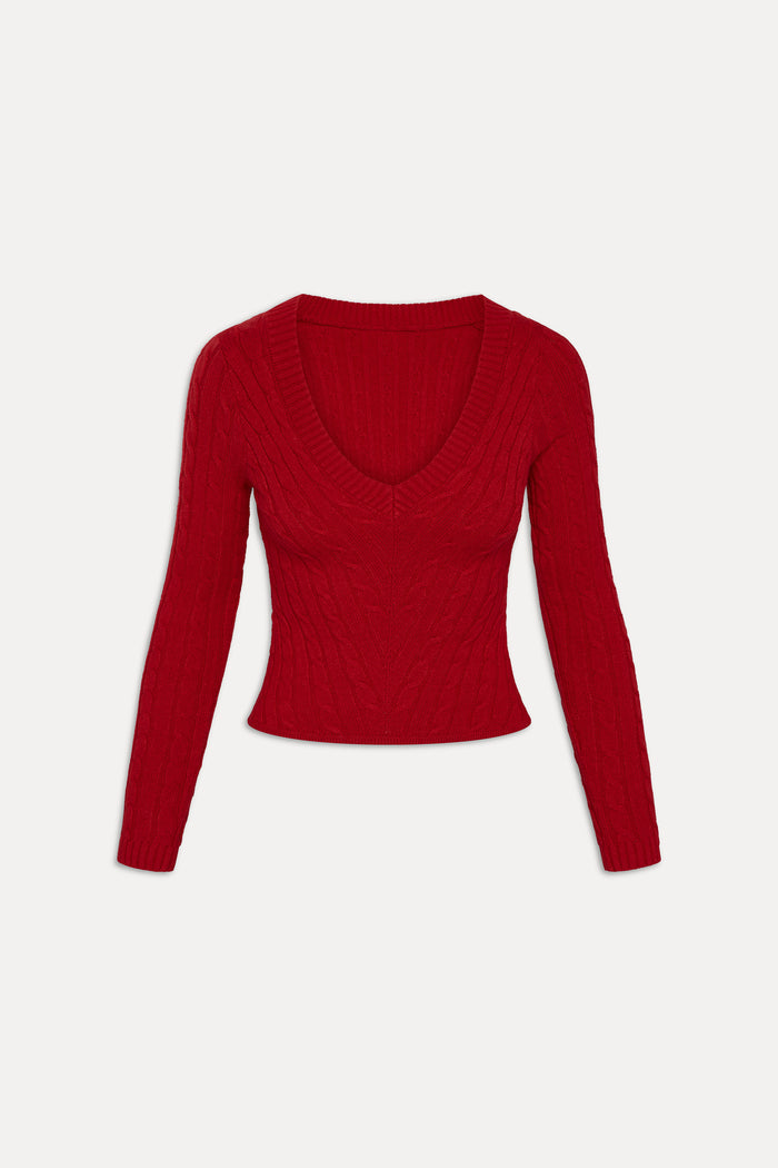 Kit V Neck Knit Sweater - Heartstrings