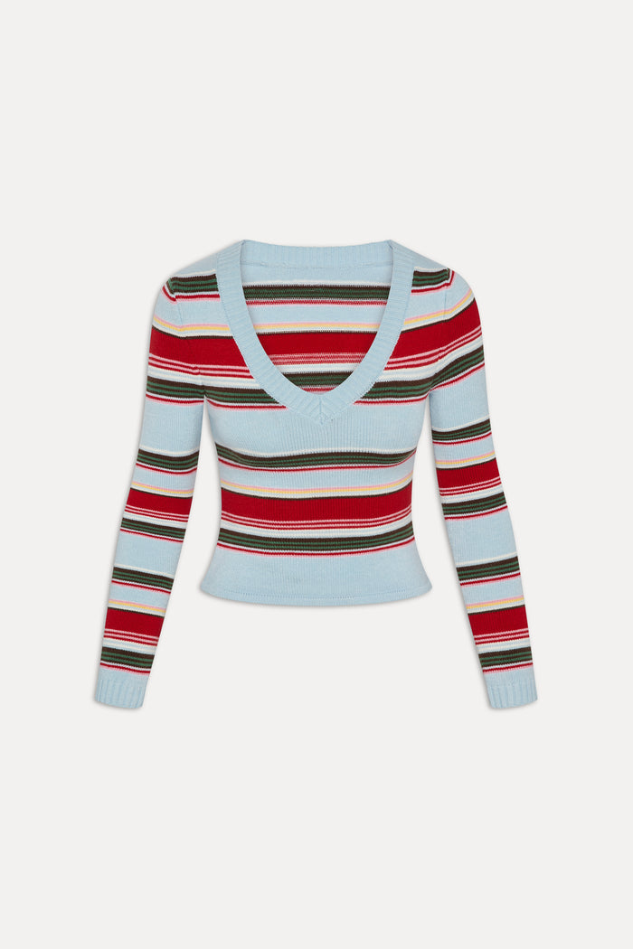 Kit V Neck Knit Sweater - Ocean Ave