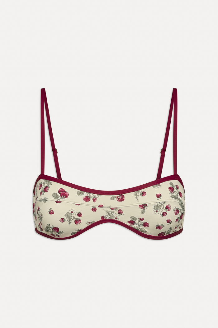 Lane Bandeau Bikini Top Strawberry Field