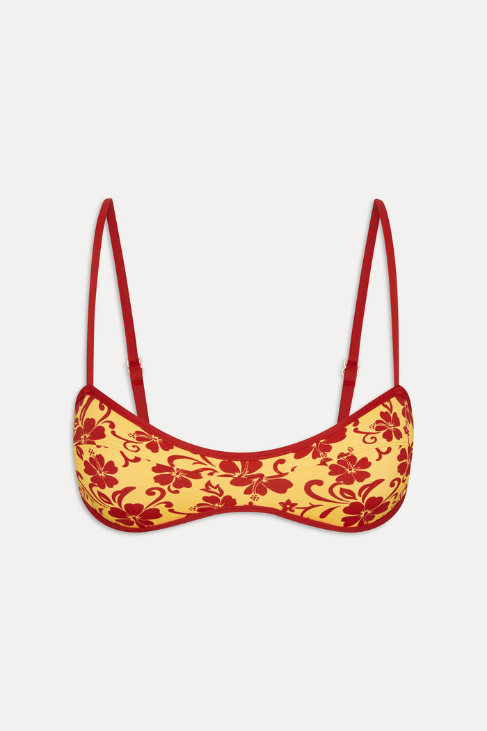 Lane Skimpy Bandeau Bikini Top - Favorite Flower