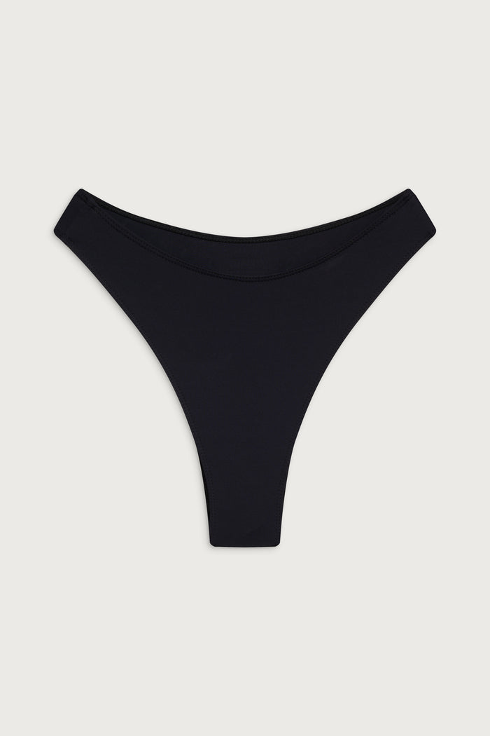Laura high waist cheeky bikini bottom black