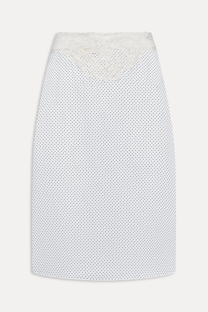Laura Silk Midi Skirt - French Pearl