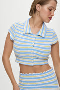 Laurel Striped Terry Cloth Shirt Ashbury Stripe