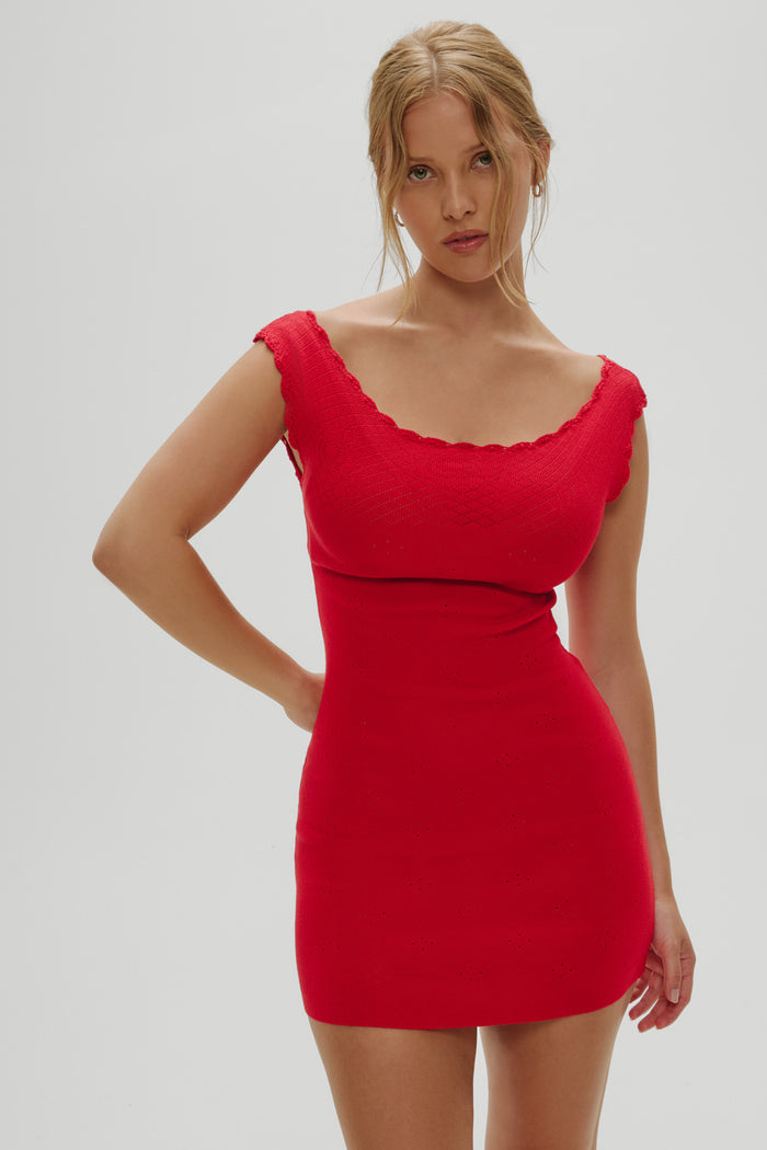 Leila Mini Dress - Red Rose