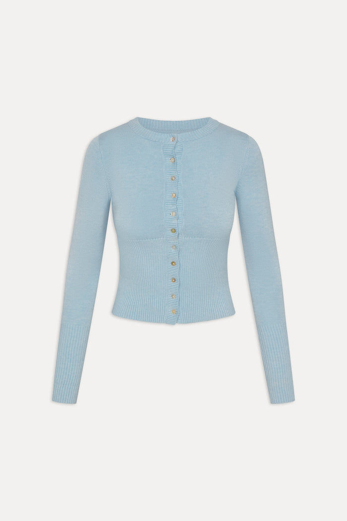 Lenon Button Up Knit Sweater - Daydream