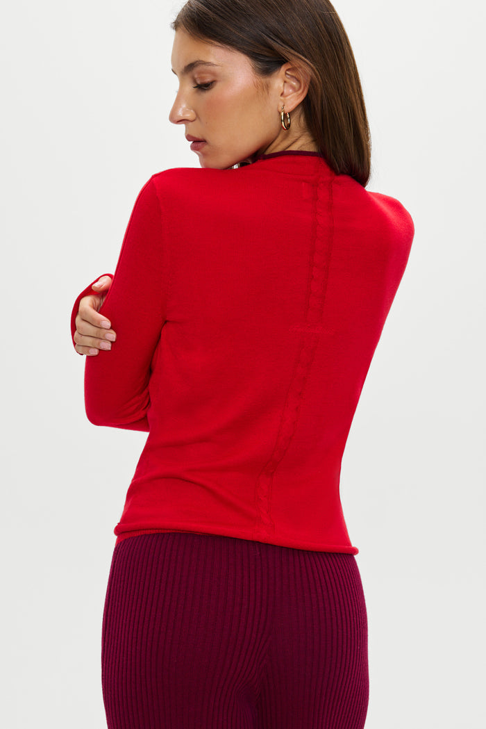 Leo Knit Button Up Cardigan - Ember
