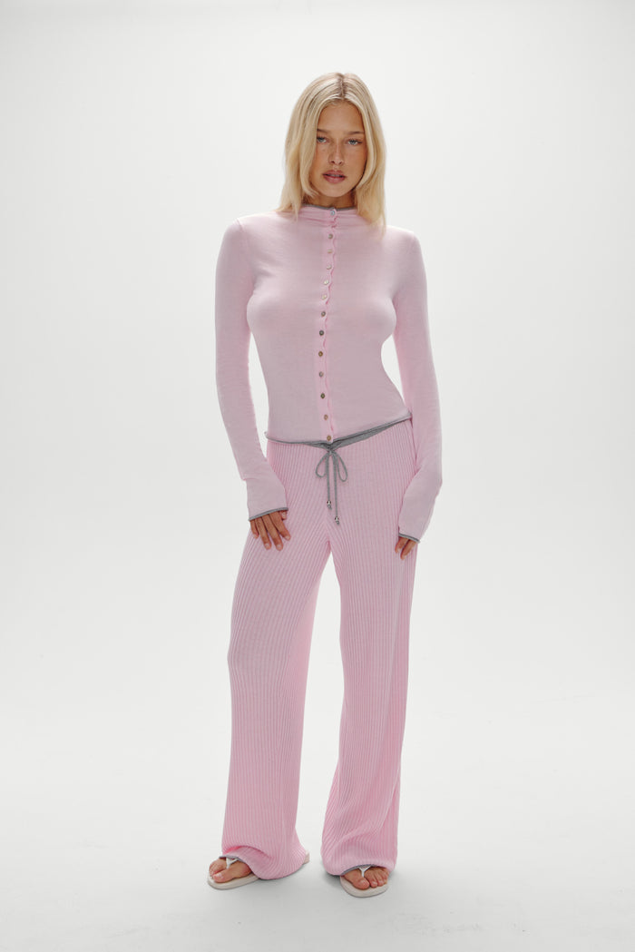 Leo Knit Button Up Cardigan - Rosette