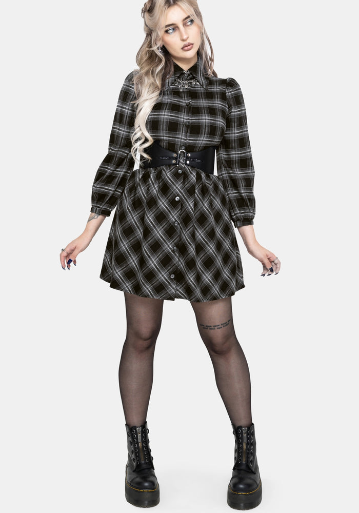 Lochan Check Mini Shirt Dress