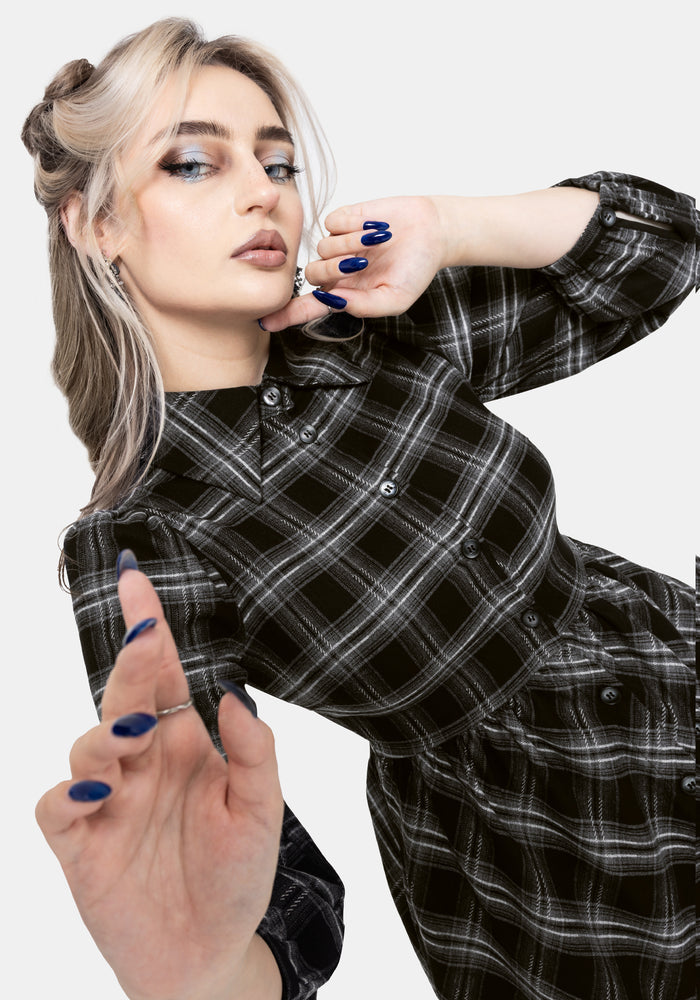 Lochan Check Mini Shirt Dress