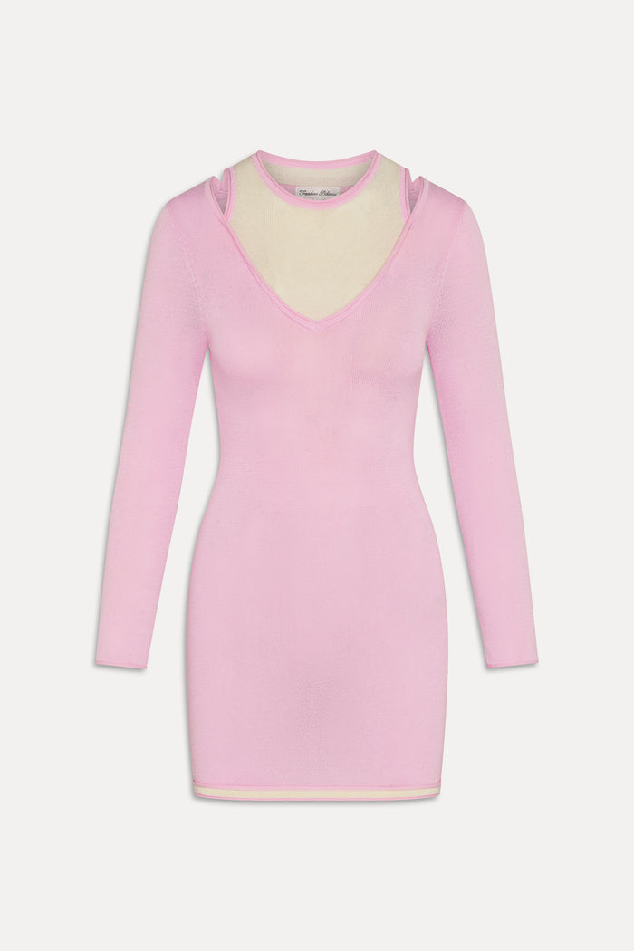 Logan Knit Mini Dress - Pink Cloud