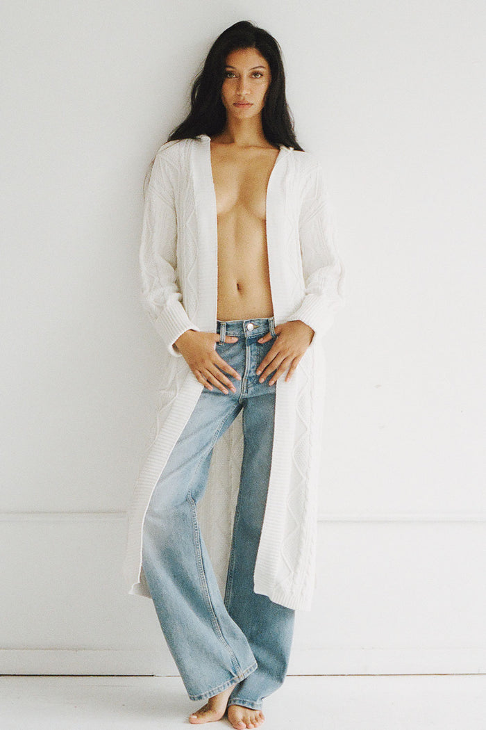 Love Story Duster Cardigan - Cloud White