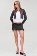 Luca Wrap Knit Mini Skirt - Winter Skies