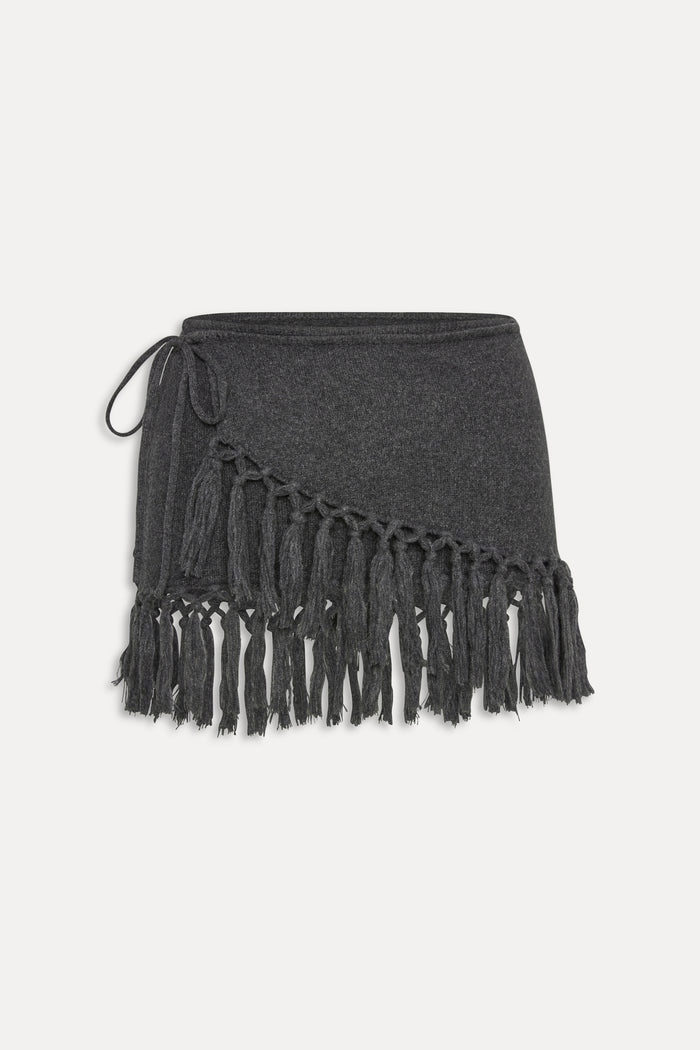 Luca Wrap Knit Mini Skirt - Winter Skies