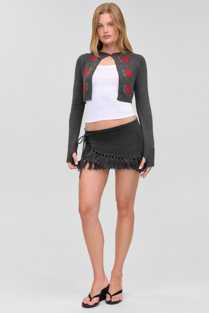 Luca Wrap Knit Mini Skirt - Winter Skies