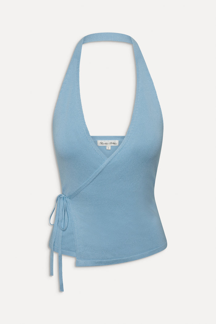 Lullaby Halter Wrap Top - Blue Vanilla