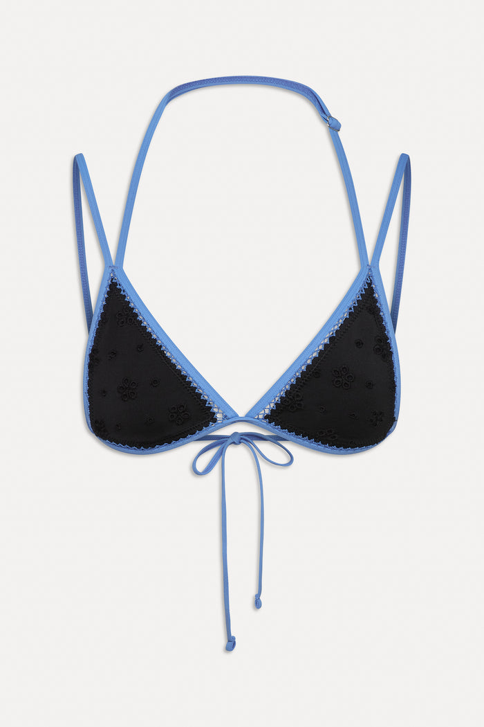 Luna Eyelet Bikini Top Eclipse