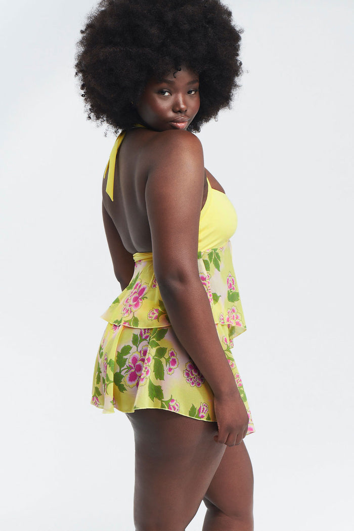 Luna Floral Halter Top Mojito