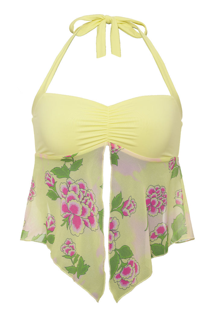 Luna Floral Halter Top Mojito
