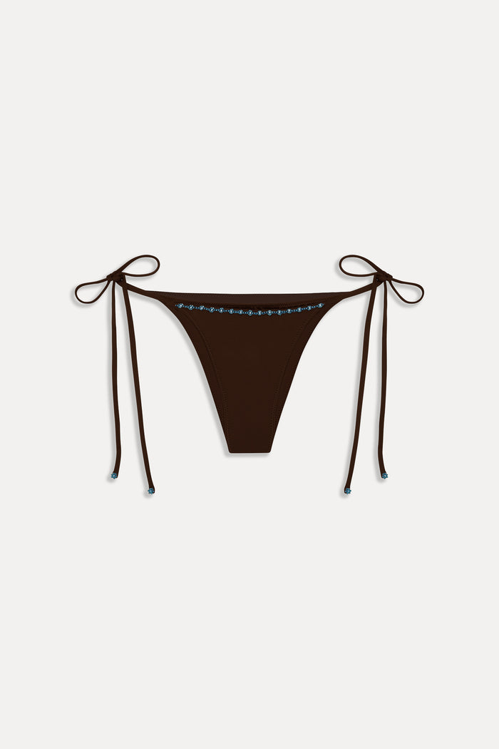 Mackenzie Cheeky Beaded Bikini Bottom - Kona Flower
