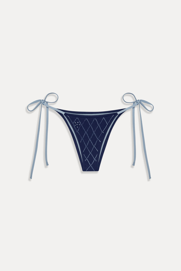 Mackenzie Cheeky String Bikini Bottom - Diamond Stitch