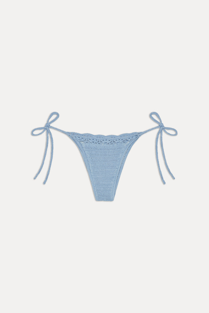 Mackenzie Crochet String Bikini Bottom - Blue Jay
