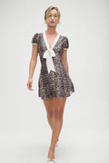 Manhattan Button Up Mini Dress in Cheetah Print