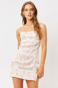 Margrette Silk Sweet Rose Floral Mini Dress
