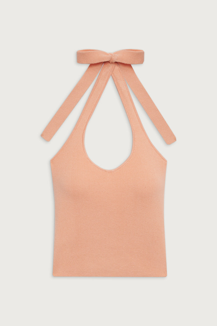 Marialla Cloud Knit Halter Top - Sweet Tea