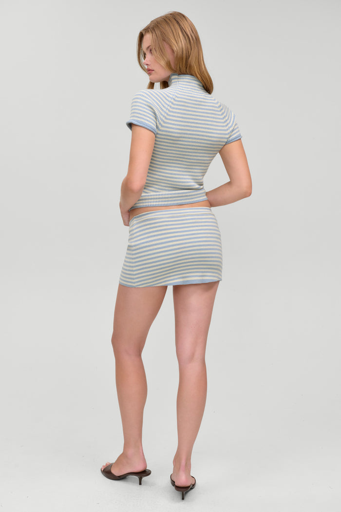 Marialla Cloud Knit Mini Skort - Hazy Stripe