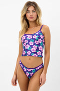 Meg Shine Tankini Bikini Top Purple Hibiscus