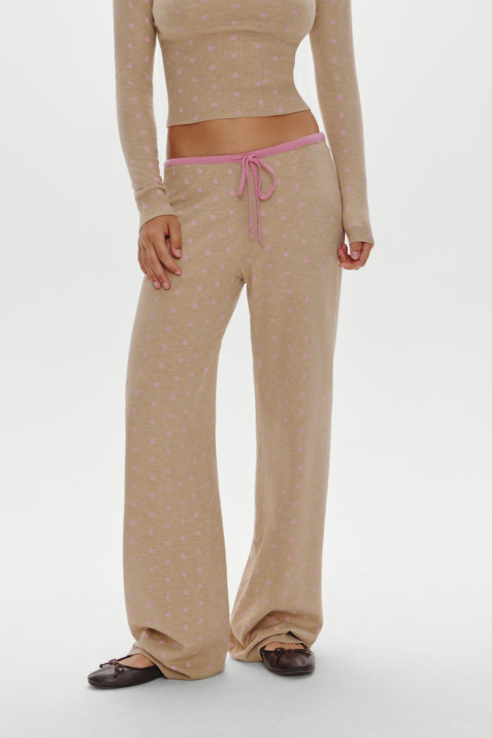 Mellow Knit Pants - Pink Ornaments