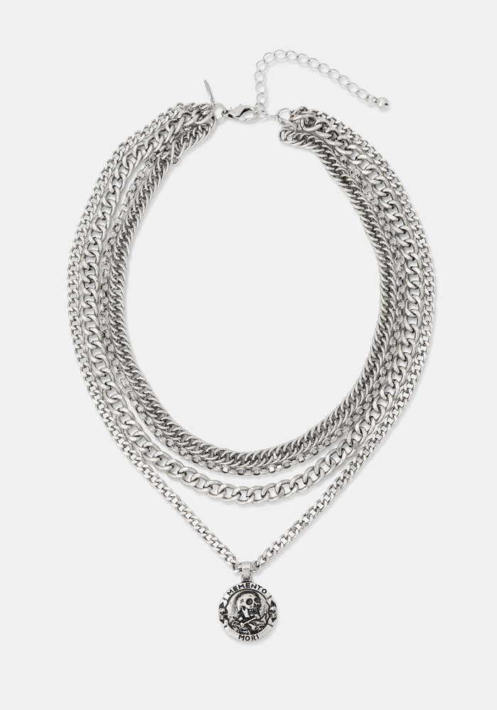 Memento Mori Layered Chain Necklace