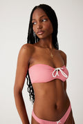 Meredith Gingham Bandeau Bikini Top - Ladybug Gingham
