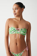 Meredith plaid bandeau bikini top baby daisy green