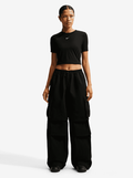Mid-Rise Oversized Woven Cargo Pants