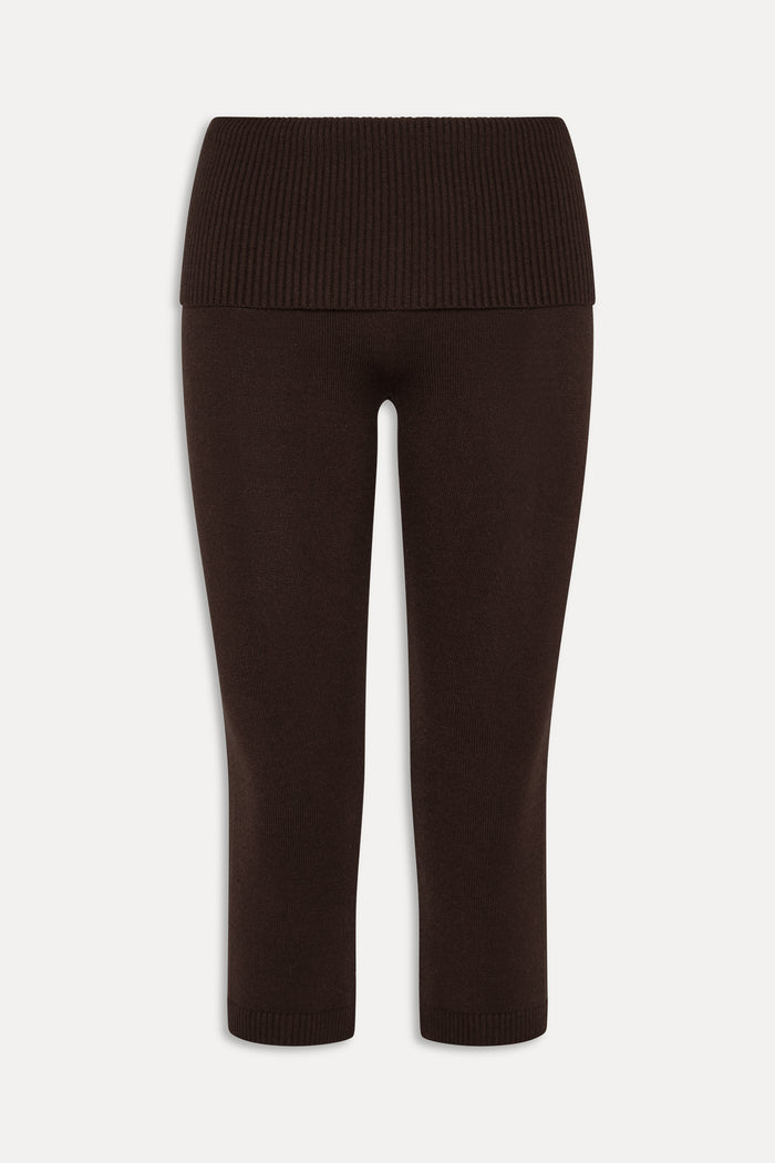 Milo Knit Capri Pants - Chocolate Brown