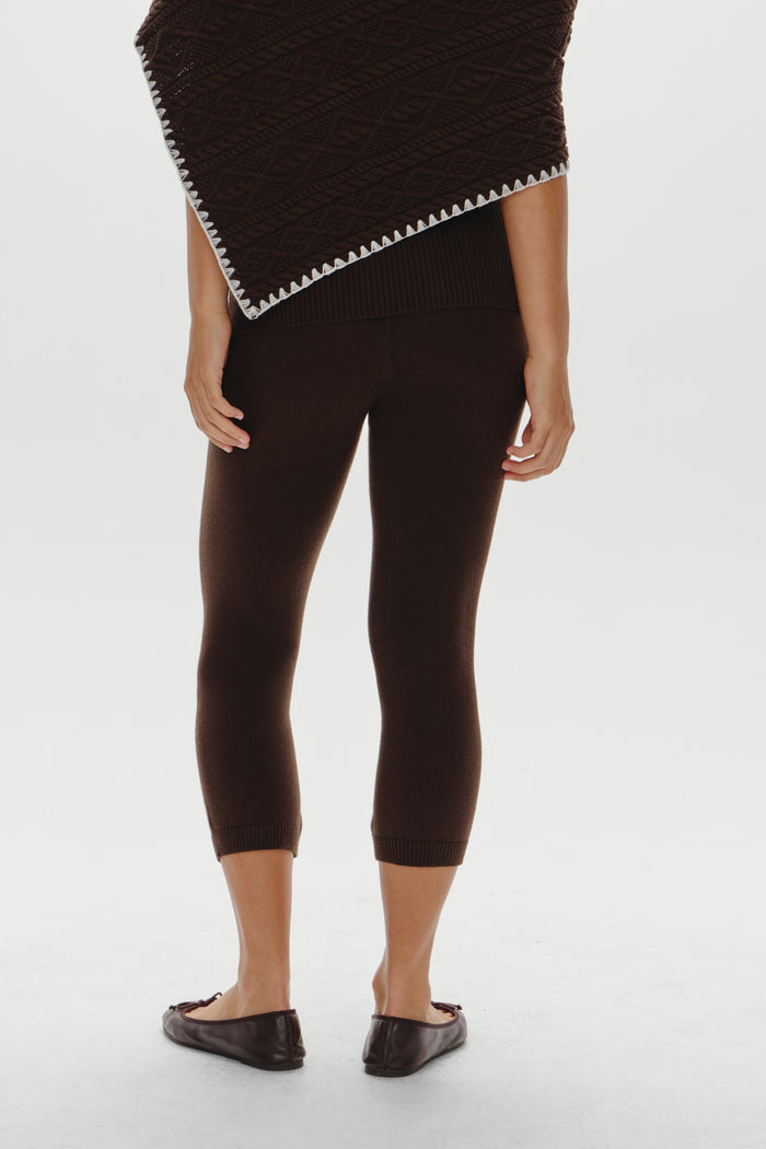 Milo Knit Capri Pants - Chocolate Brown