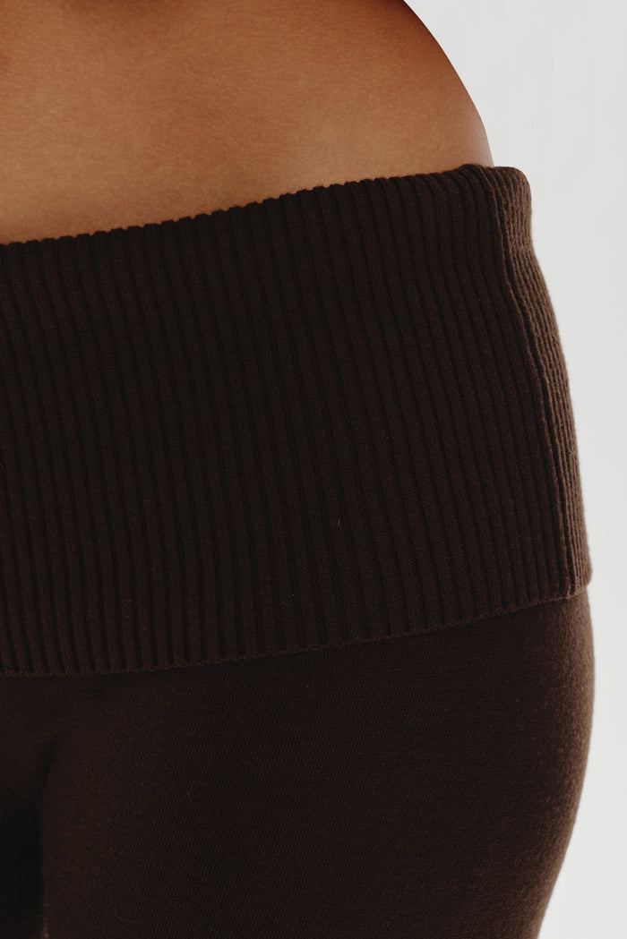 Milo Knit Capri Pants - Chocolate Brown