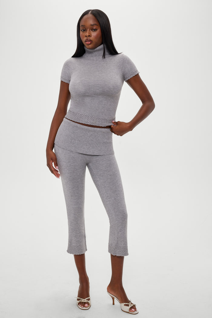 Milo Knit Capri Pants - Cloud Cover