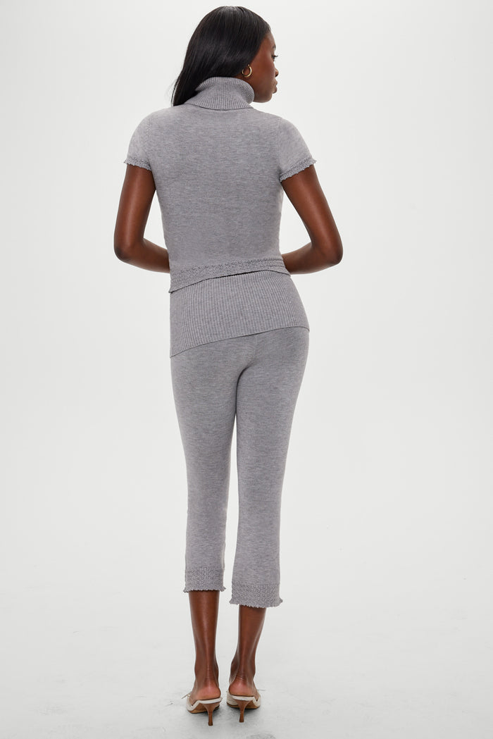 Jasmine Short Sleeve Turtleneck - Cloud Cover