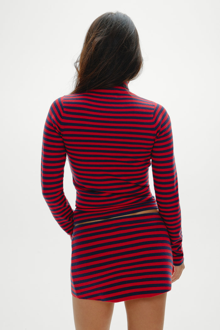 Milo Knit Turtleneck Sweater - Sunday Stripe