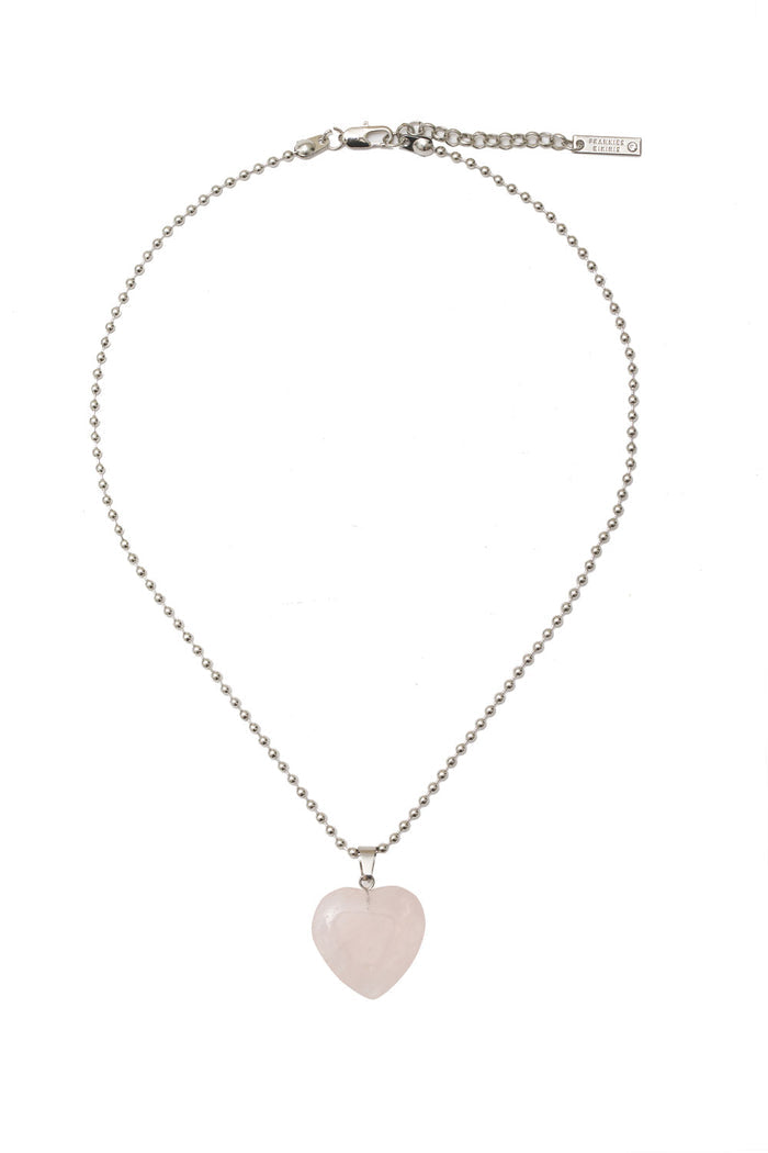 Mimi Rose Quartz Heart Necklace Aurora