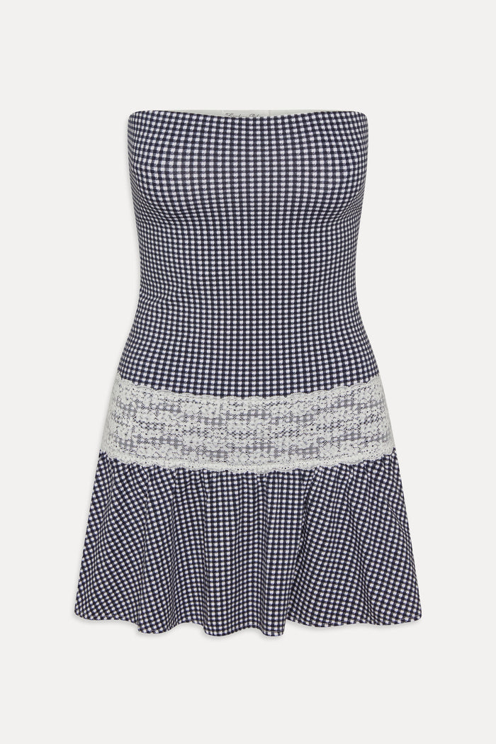 Mirage Gingham Mini Dress - Midnight Wishes