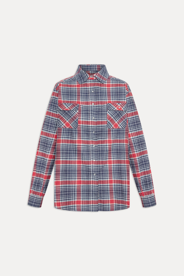 Montana Oversized Cotton Flannel - Cozy Plaid