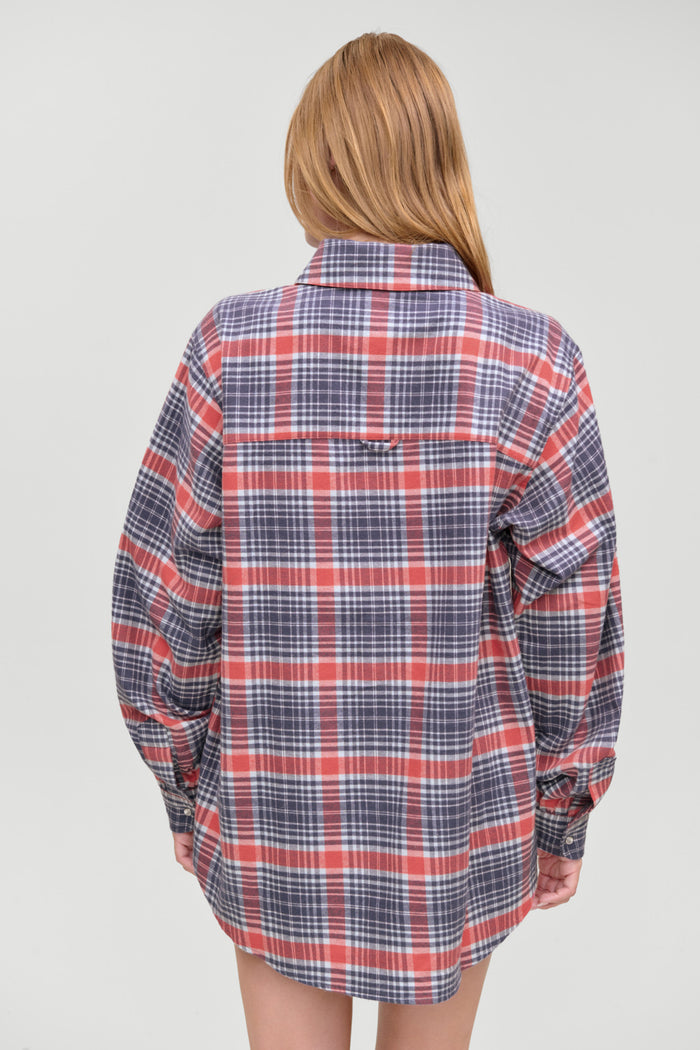 Montana Oversized Cotton Flannel - Cozy Plaid