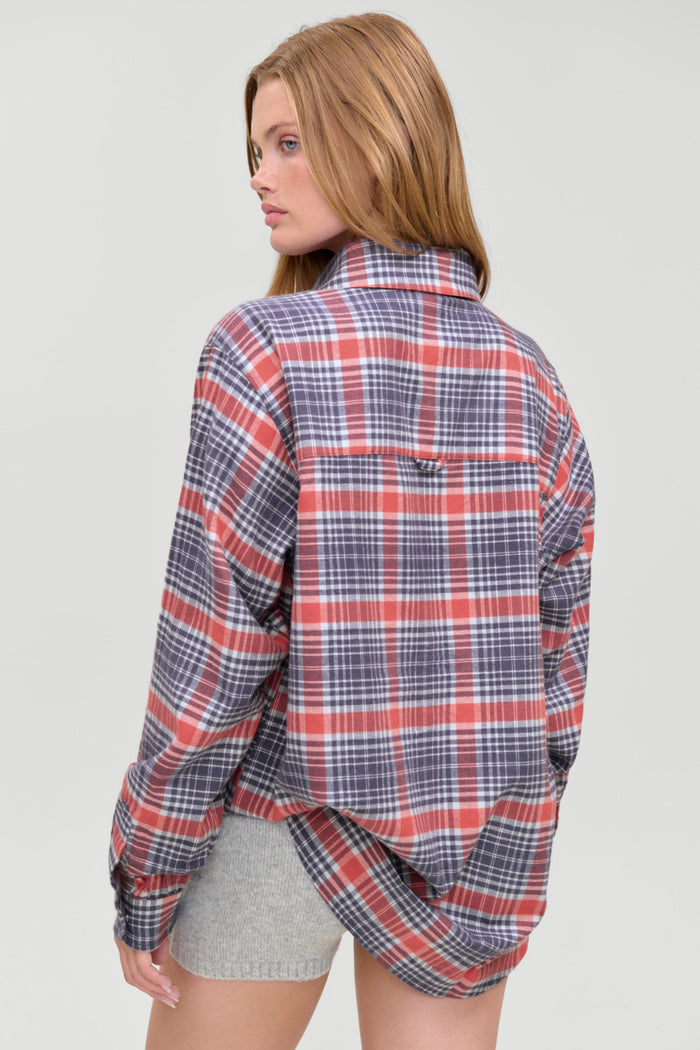 Montana Oversized Cotton Flannel - Cozy Plaid